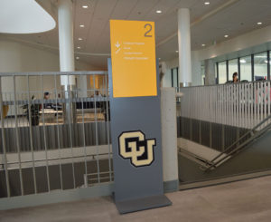 CU Boulder Rec Center standing directional