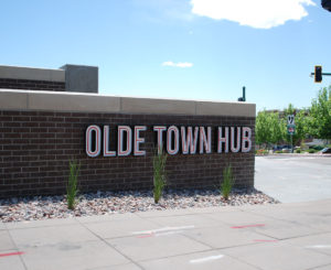 Old Town Arvada RTD station hub letters