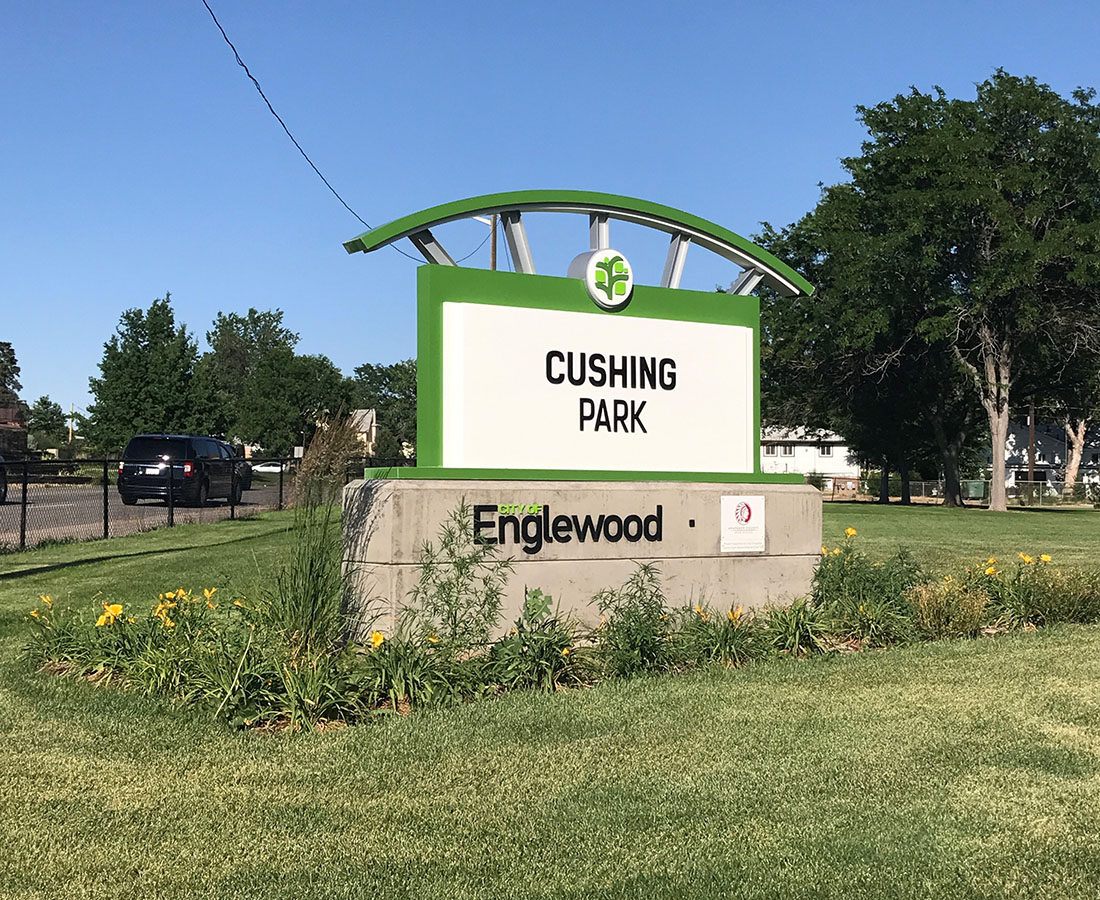 City of Englewood Cushing Park monument sign
