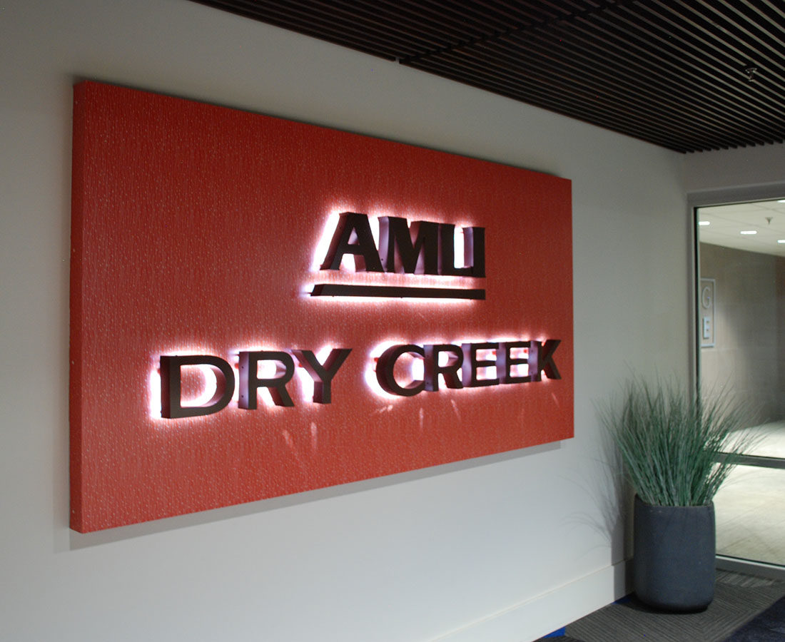 AMLI Dry Creek illuminated Entry sign