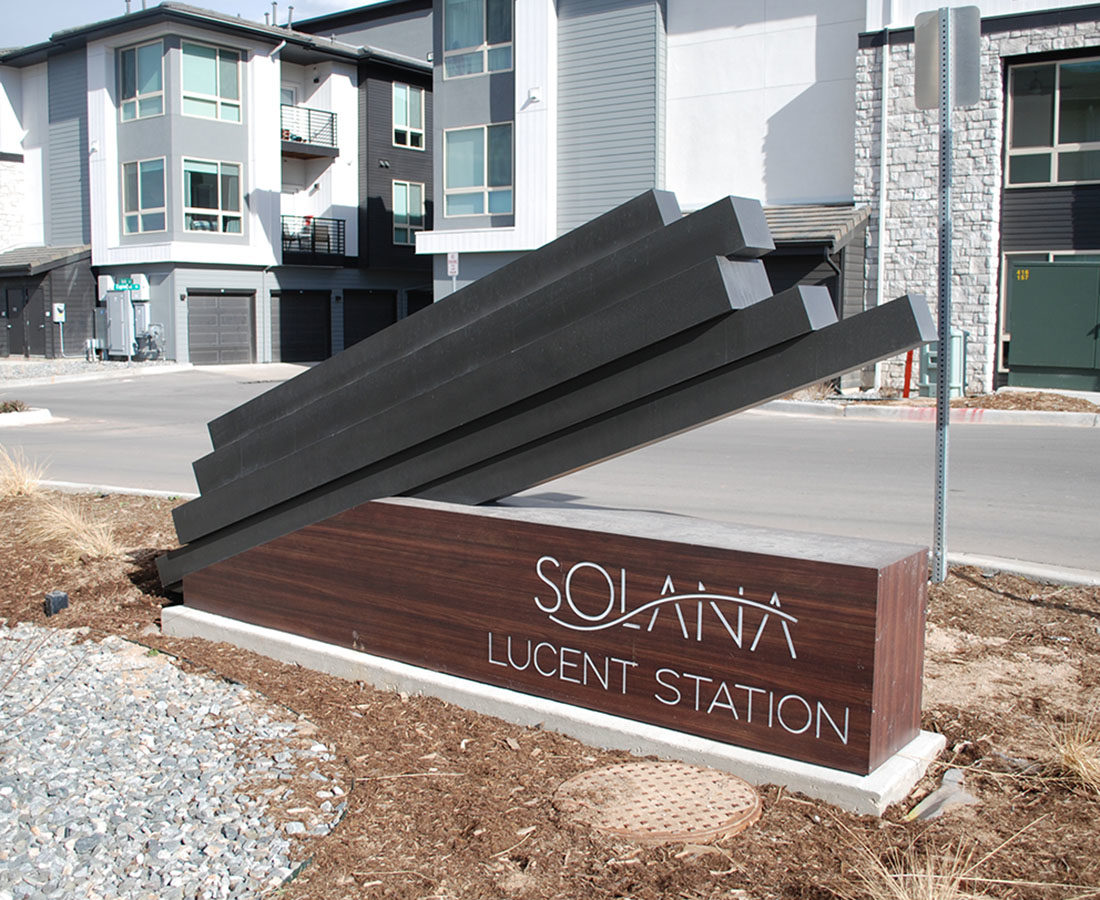 Solana Lucent Station custom fabricated monument sign