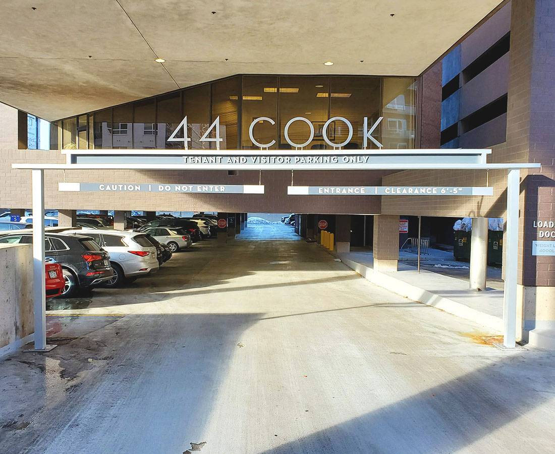 44 Cook garage sign