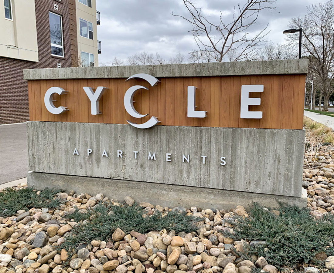 Cycle Apartments Monument Sign