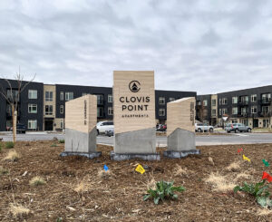 Clovis Point Apartments three monuments