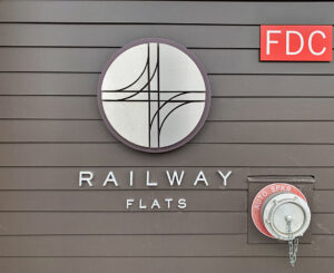 Railway Flats illuminated plaque
