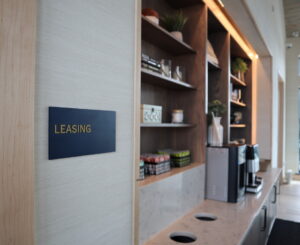 Close-Up of The Madison's Interior Photopoly Leasing Sign